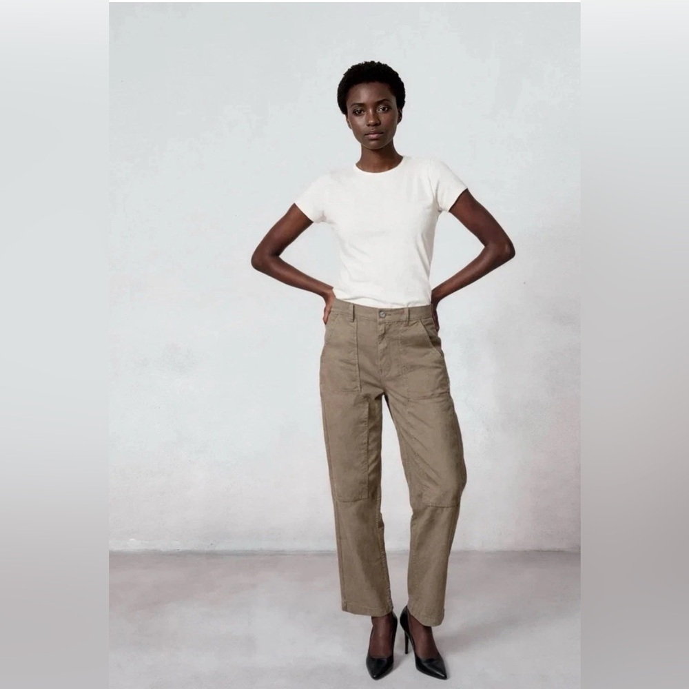 Edwin Straight Leg Pants Olive Stretch Cotton Twill Size 24